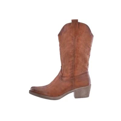 Abbildung von Elara Damen Stiefel Kunstleder DES957 1 Camel PU 36