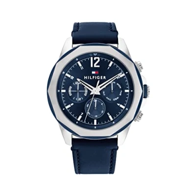 Abbildung von Tommy Hilfiger Chronograph silber blau blau, Herren, Größe: One Size,