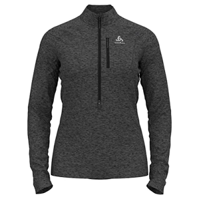 Abbildung von Odlo Damen Langarm Shirt mit halben Reißverschluss TENCIA, dark grey melange, XXL