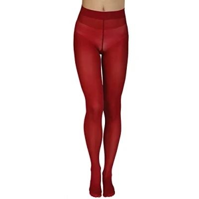 Abbildung von Annes styling Plain Damenstrumpfhose 40 Denier Matt Semi opaque Microfiber Classic Strumpfhose Zarra, Rosso L