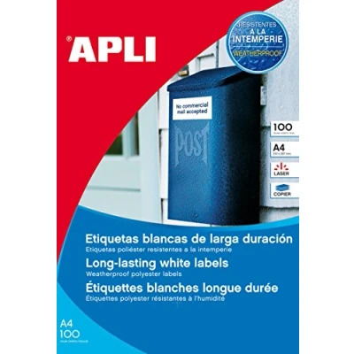 Abbildung von APLI 131827 Etikette Polyester, weiß