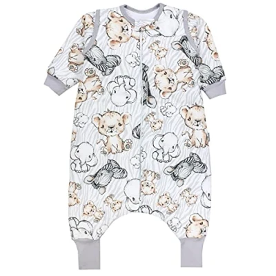 Abbildung von TupTam Baby Schlafsack mit Beinen und Ärmeln OEKO TEX zertifizierte Materialien, Winterschlafsack 2,5 TOG Unisex, Farbe: Safari, Größe: 104 110