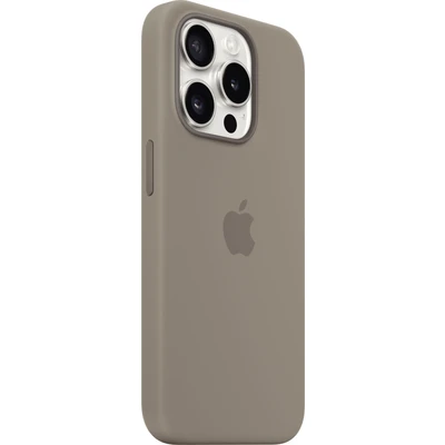 Abbildung von Apple iPhone 15 Pro Hülle MagSafe Silikon Original Soft Case/Backcover Handyhülle Grau