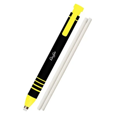 Abbildung von Läufer 69542 Radierstift gelb, inkl. 2 Ersatzradierer, nachfüllbarer Radiergummi, sehr präzise, Blisterkarte enthält 1 und Ersatzradierer