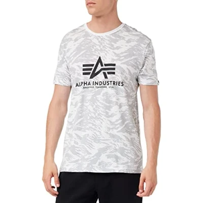 Abbildung von Alpha Industries Herren Basic Camo T Shirt, Brushstroke White, M