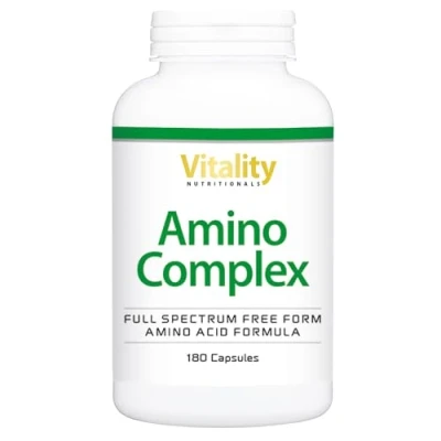 Abbildung von Amino Complex für eine gesunde Muskeln und allgemeines Wohlbefinden vereint 21 Aminosäuren mit hoher Bioverfügbarkeit
