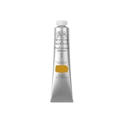 Abbildung von Winsor &amp; Newton 2337283 Professional Acrylfarbe in Künstlerqualität, hohe Farbbrillanz Deckkraft, Archivqualität, 200ml Tube Gold