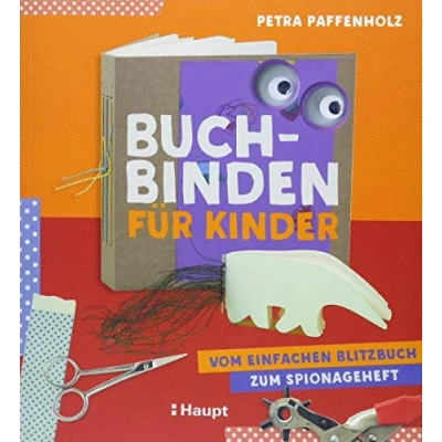 Abbildung von Buchbinden für Kinder: Vom einfachen Blitzbuch zum Spionageheft