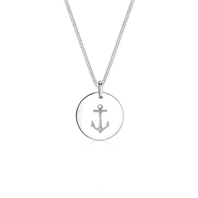 Abbildung von Elli Anchor Plate Basic Halskette, Damen, Größe: 45, Silberfarben