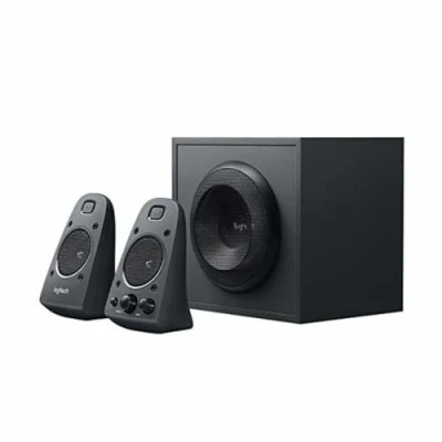 Abbildung von Logitech Z625 2.1 Lautsprecher System mit Subwoofer, THX zertifiziert, 400 Watt Spitzenleistung, 3.5 mm Eingang, Cinch &amp; Optischer EU Stecker, PC/TV/Tablet/PS4/Xbox/Wii Schwarz