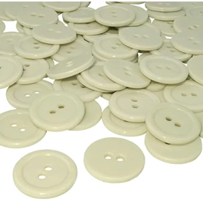 Abbildung von AERZETIX C56405 50 Nähknöpfe rund Ø20x2.2 mm mit 2 Löchern 32L L32 Farbe hellbeige aus kunststoff Öffnungsdurchmesser kurzwaren bekleidung mode