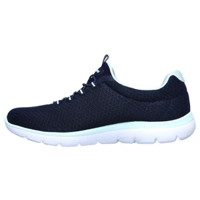 Abbildung von Skechers Damen Summits Sneaker, Navy Mesh Aqua Trim, 37 EU