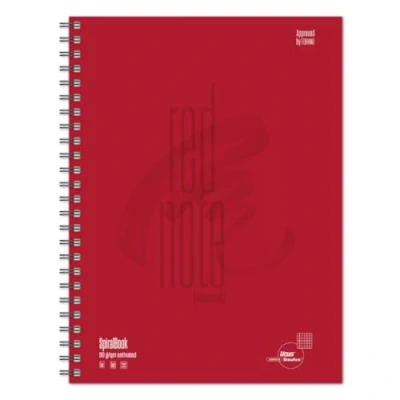 Abbildung von Ursus 608550000 Spiralbuch Red Note A4, kariert, 90 g/qm, 5 mm, 80 Blatt