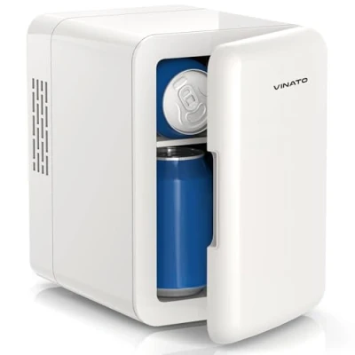Abbildung von VINATO Mini Kühlschrank 4L Tragbarer Kosmetikkühlschrank &amp; Car Fridge, Kühlen/Heizen, 25dB Leise, Kosmetik, Ideal für Auto, Reise, Camping, Büro, Schlafzimmer