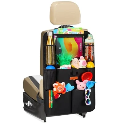 Abbildung von SURDOCA Autositz Organizer 4th Generation verbesserter Auto Rücksitz für bis zu 11 Zoll Tablet, 8 Taschen, Kinderspielzeug Aufbewahrung, wasserdichter Rücksitzschutz Kinder