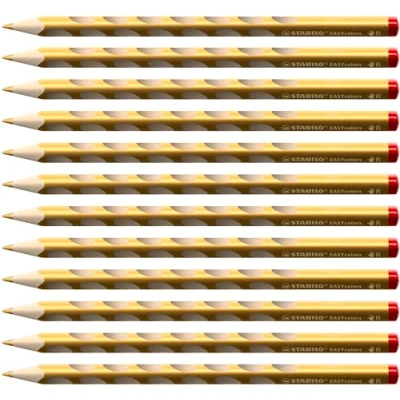 Abbildung von Ergonomischer Buntstift für Rechtshänder STABILO EASYcolors 12er Pack gold