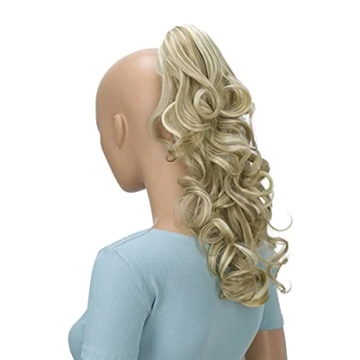 Abbildung von CAISHA 40cm Haarzopf Lily Haarteil mit Butterflyklammer Pferdeschwanz Haarverlängerung Voluminös Gewellt Hellblond H209