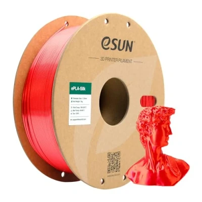 Abbildung von eSUN Seide PLA Filament 1.75mm, Seidig Glänzendes 3D Drucker PLA, Maßgenauigkeit +/ 0.05mm, 1kg Spule (2.2 LBS) Druck für Drucker, Rot