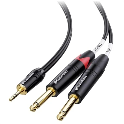 Abbildung von Cable Matters 3,5mm TRS zu Dual 6,35mm TS Breakout Kabel 3 m, 1/8 1/4
