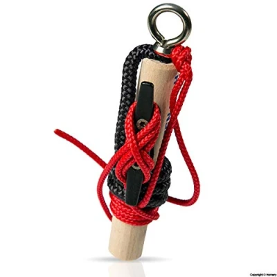 Abbildung von Knoten Floh Übungsset Lernen für SBF See &amp; Bootsführerschein, Feuerwehr Seemannsknoten Knotenbrett mit Anleitung Knotentafel, Ideal Kinder Erwachsene (SW/Rot)