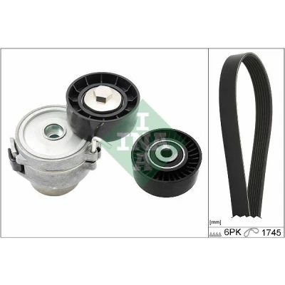 Abbildung von INA 529 0518 10 Keilrippenriemensatz Generatorfreilauf prüfen und ggf. erneuern FORD: Galaxy Mk2 MPV, S Max Mk1, MONDEO 4 Turnier
