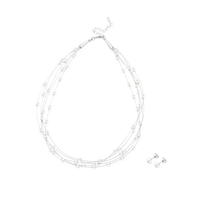 Abbildung von Elli Layer Pearls Elegant Ohrringe, Damen, Größe: 43, Weiß