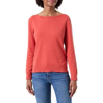Abbildung von Tommy Hilfiger Stitch BOAT Strickpullover, Damen, Größe: XS, Terra red