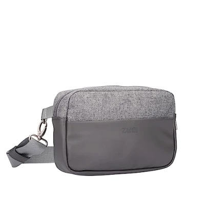 Abbildung von Damen Hip Bag Kim KIH30 Wasserabweisende Bauchtasche 1 Liter (24 x 15 cm) aus hochwertigem Hydroflex Kunstleder, strapazierfähige Crossbody Bag, 3 in Brusttasche, Gürteltasche &amp; Hüfttasche (Stone)