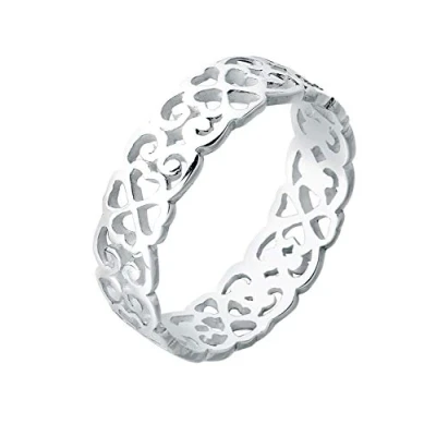Abbildung von Elli Fingerring »Ring Herz Kleeblatt Ornament Cut Out 925 Silber«