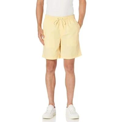 Abbildung von Amazon Essentials Herren Walkshorts Schrittlänge 20 cm lockere Passform mit Kordelzug (in Übergröße erhältlich), Blassgelb, L
