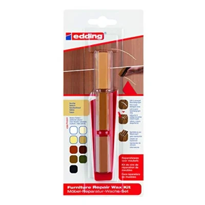 Abbildung von edding 8901 Möbel Reparatur Wachs Set buche zum Auffüllen und Reparieren von Kratzern Löchern auf Möbeln anderen Holzoberflächen