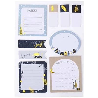 Abbildung von Papierdrachen Bullet Journal Sticky Notes Stille Nacht 9 verschiedene Blöcke Haftnotizen zur Weihnachtszeit Klebezettel To do Notizzettel für dein Notizbuch Set 1