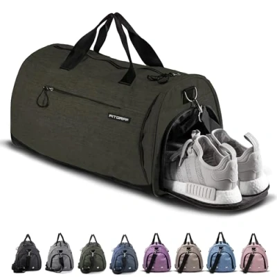 Abbildung von Fitgriff® Sporttasche &amp; Reisetasche für Damen und Herren mit Schuhfach Nassfach Tasche Sport, Fitness Reisen Trainingstasche, Gym Bag (Army Green, M)