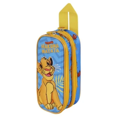 Abbildung von Disney der König Löwen Hakuna 3D Doppelfedermäppchen, Blau, 22 x 9,5 cm