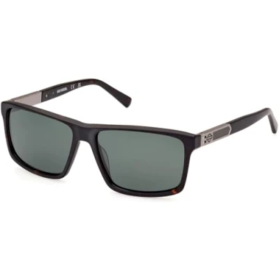 Abbildung von Harley Davidson Men&#039;s HD0977X Herren, leichte lässige Sonnenbrille, rechteckige Linsenform, Polarisierte grüne Linsen, dunkle Havanna, One Size