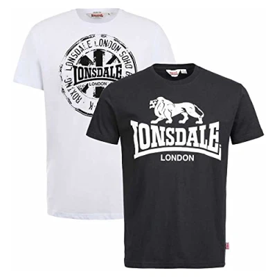 Abbildung von Lonsdale Doppelpack Tshirt print, Herren, Größe: 4XL, Black white