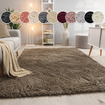 Abbildung von Paco Home Hochflor Teppich »Silky 591« rechteckig 37 mm Höhe Uni Farben, besonders weich und kuschelig