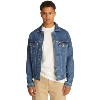 Abbildung von Tommy Jeans Jeansjacke »RYAN RGLR TRCKR JCKT EXT BI8130«, ohne Kapuze, Mit Rundhalsausschnitt