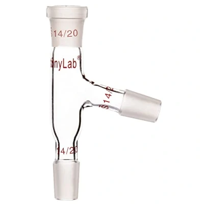 Abbildung von StonyLab Drei Wege Adapter, 3 Way Distilling Adapter mit 14/20 Anschlüssen für Destillationsapparatur, Destillation Head