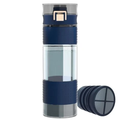 Abbildung von GOSOIT Notfall Wasserfilter flasche Trinkwasserfilter Outdoor Survival Wasserflasche mit Filter Camping 17 OZ