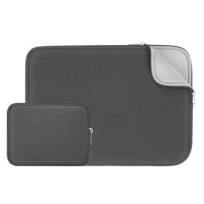 Abbildung von RAINYEAR 14 Zoll Laptop Hülle Laptophülle Laptoptasche Gepolsterte Weiche Futter Schutzhülle mit Zubehör Tasche Kompatibel für Notebook Tablet Ultrabook Chromebook(Grau,Aktualisierte Version)