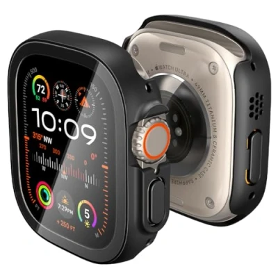 Abbildung von Spigen Thin Fit 360 Hülle mit Bildschirmschutz Kompaitbel Apple Watch Ultra 2 (2023) / (2022) 49mm Schwarz