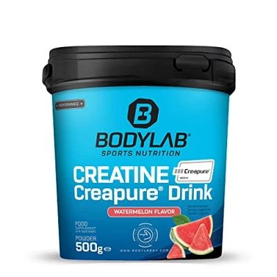 Abbildung von Bodylab24 Creatine Creapure® Drink Wassermelone 500g, 4g Kreatinmonohydrat in Qualität je Pulverportion, echte Erfolgsformel für mehr Energie, Kraft und unterstützend beim Muskelaufbau
