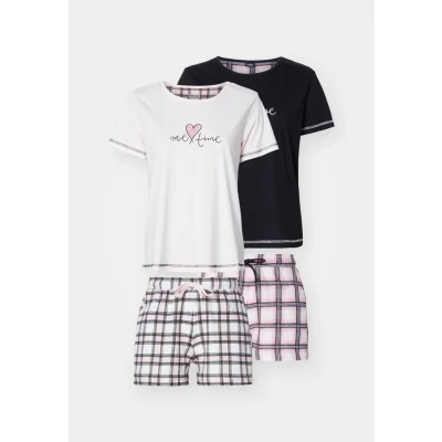 Abbildung von Lascana Vichy Shorty 2 PACK Pyjama, Damen, Größe: 48/50, Black/rose