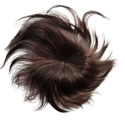 Abbildung von CAISHA 100% ECHTHAAR Toupet Haarersatz Hair Toppers Haarteil Haarverdichtung Haarverlängerung Dunkelbraun Mix H1103c