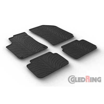 Abbildung von Gledring 0162fl Fußmattensatz Gummi vorne und hinten 4 schwarz 750mm 550mm