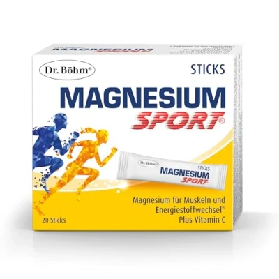 Abbildung von Dr. Böhm Magnesium Sport Sticks: für Ausdauer und Leistung im Sport, mit Magnesium, Kalium Vitamin C, ideal unterwegs, 20 Stück