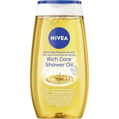 Abbildung von NIVEA Reichhaltig Pflegendes Duschöl (200 ml), sanftes Duschgel mit natürlichen Ölen und Vitaminen, reichhaltige Pflegedusche für ein geschmeidiges Hautgefühl