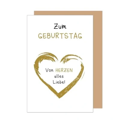 Abbildung von Edition Seidel Premium Geburtstagskarte mit Umschlag. Glückwunschkarte Grußkarte Karte Spruch Geburtstag Happy Birthday Mann Frau Herz gold lustig Humor (G3701 SW025)