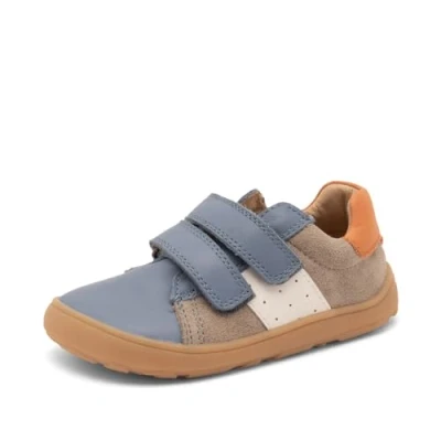 Abbildung von Bisgaard Barefoot Kinder Klettschuhe Ricco Blau Beige Leder, Größe:31, Farbauswahl:beige Kombi